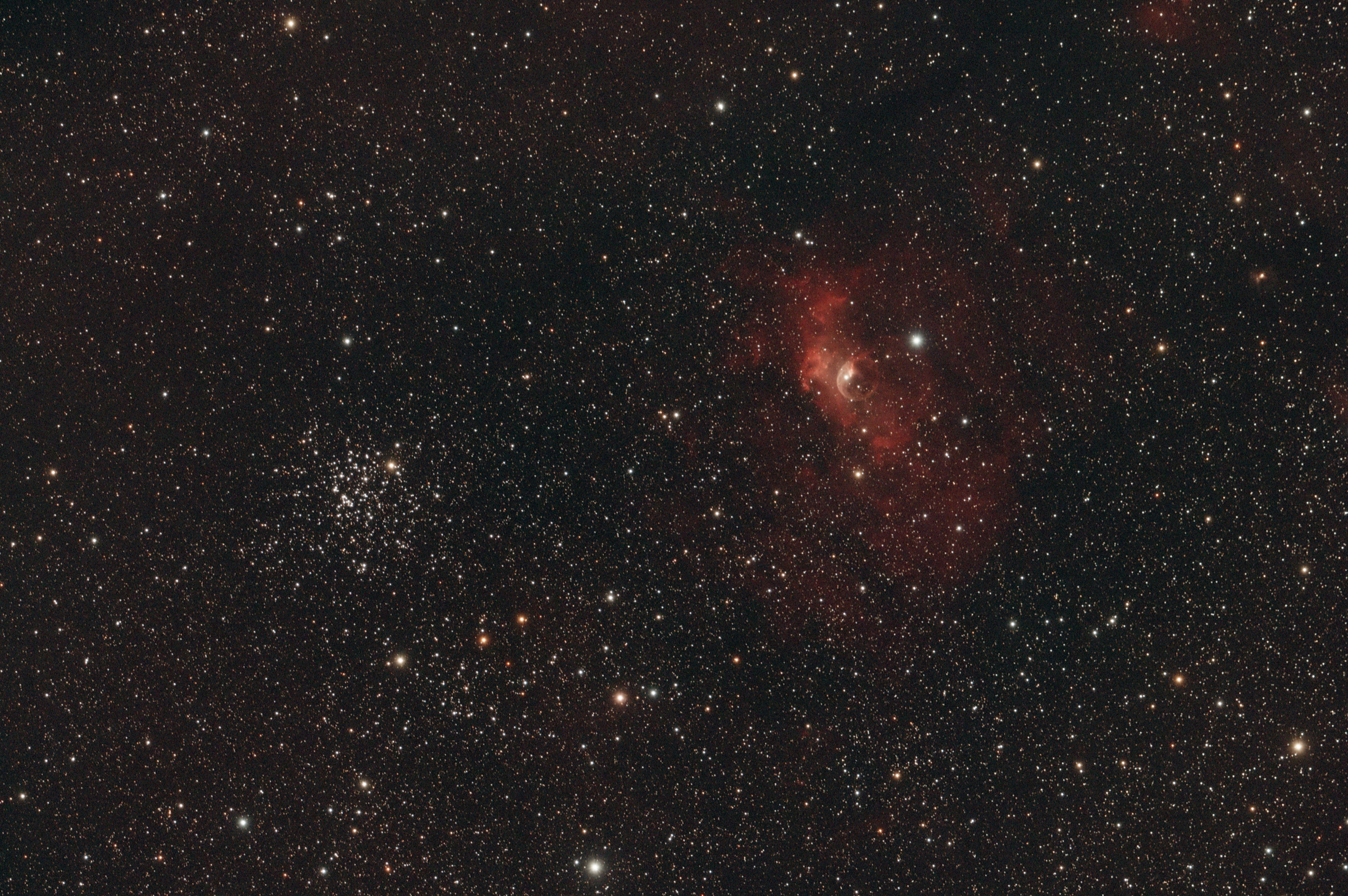 Bubble Nebula und Messier 52