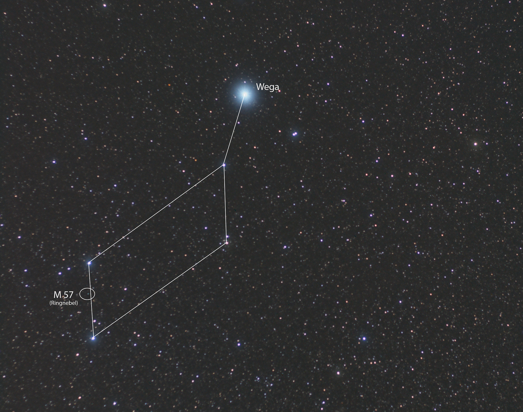 Sternbild Lyra (mit Linien)