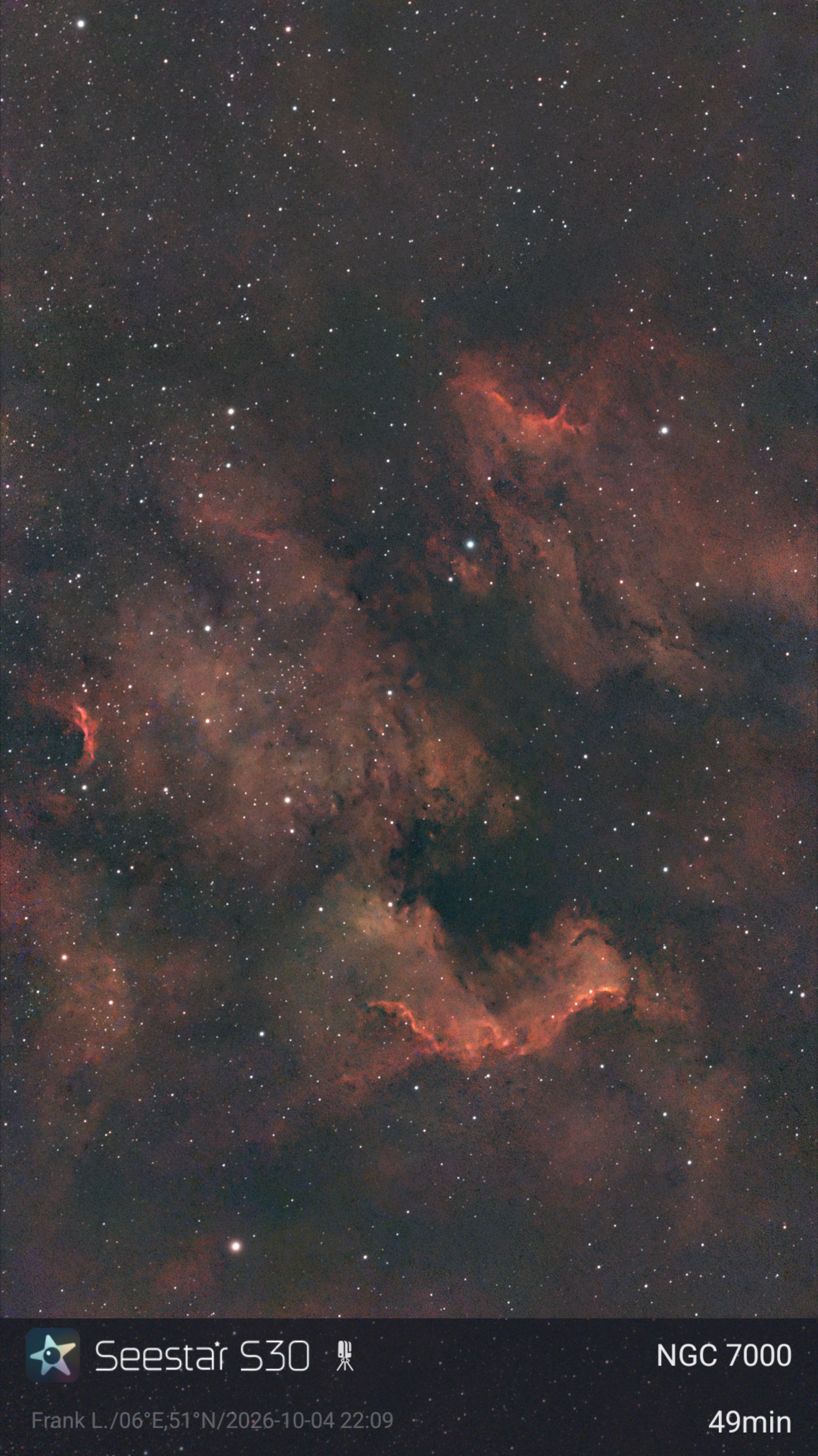 NGC 7000 mit dem Seestar S30